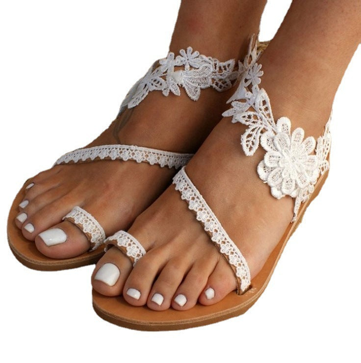 Blossom Comfort: Floral Round Toe Flat Sandals for Everyday Chic