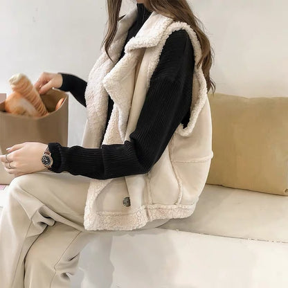 Stylish Soft Suede Knit Vest for Women