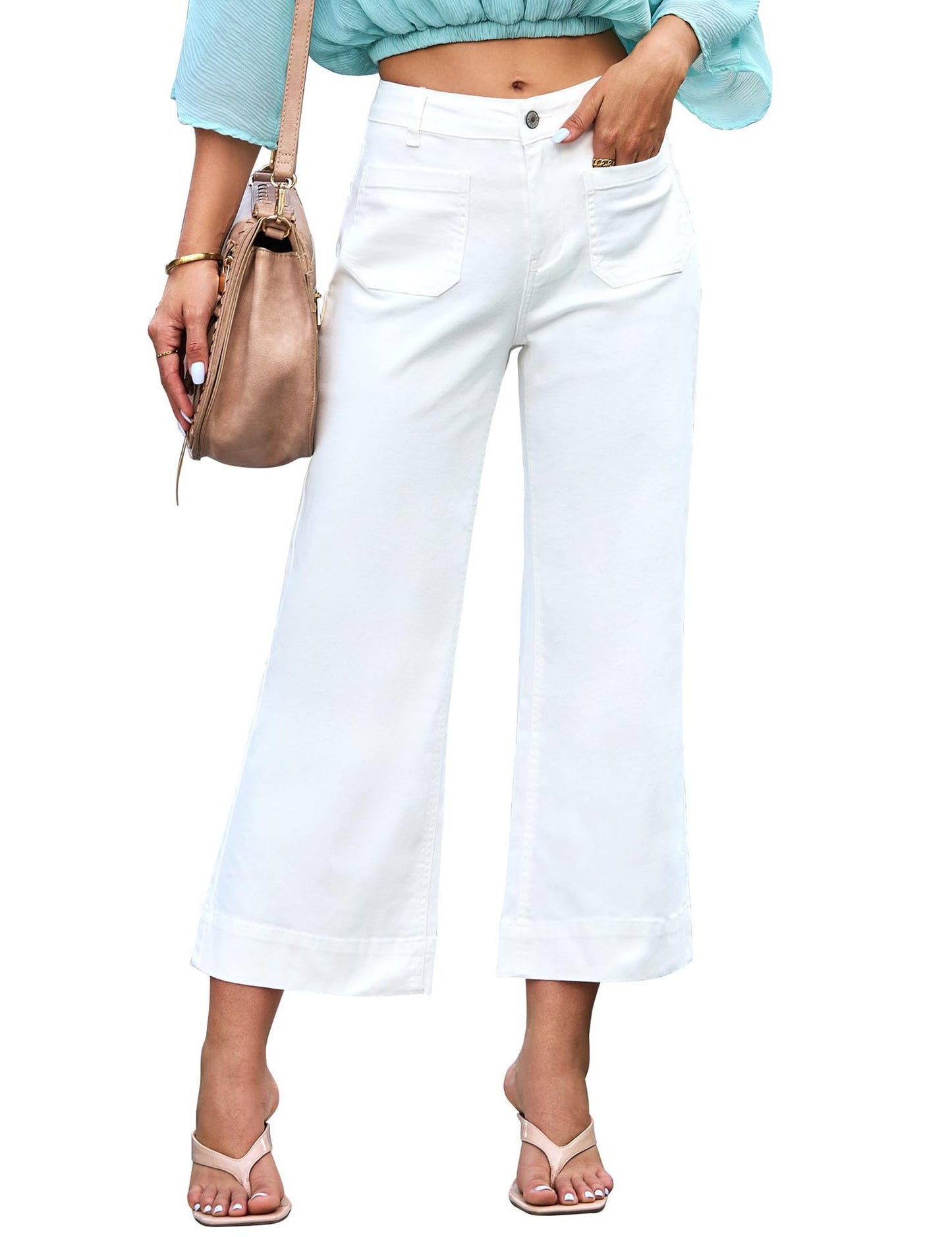 Slimming Wide-Leg Cropped Jeans – Effortless Style & Flattering Fit