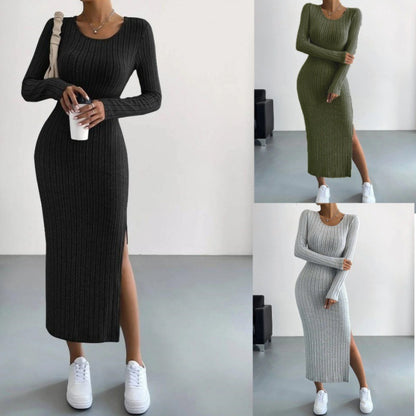 Casual Long Knit Dress - Women's
