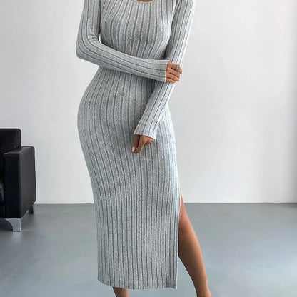 Casual Long Knit Dress - Women's
