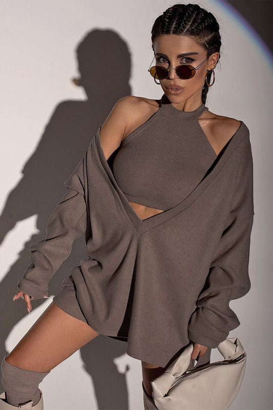 Sexy Long-sleeved Loose Pullover