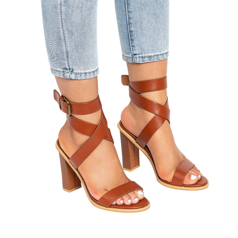 Elegant Plus-Size Sandals with Chunky Heels – Style Meets Stability