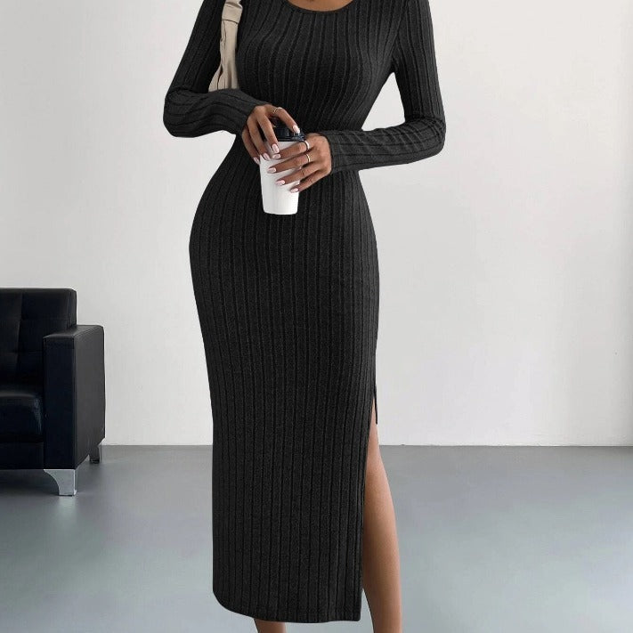 Casual Long Knit Dress - Women's