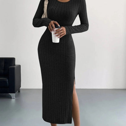 Casual Long Knit Dress - Women's