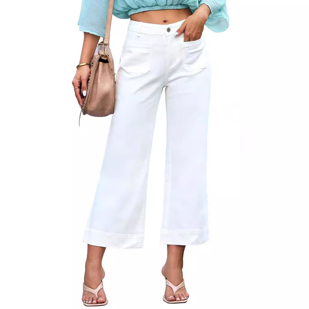 Slimming Wide-Leg Cropped Jeans – Effortless Style & Flattering Fit