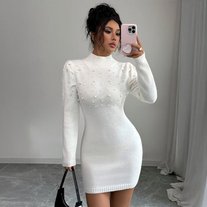 Women's High Neck Sweater Dress