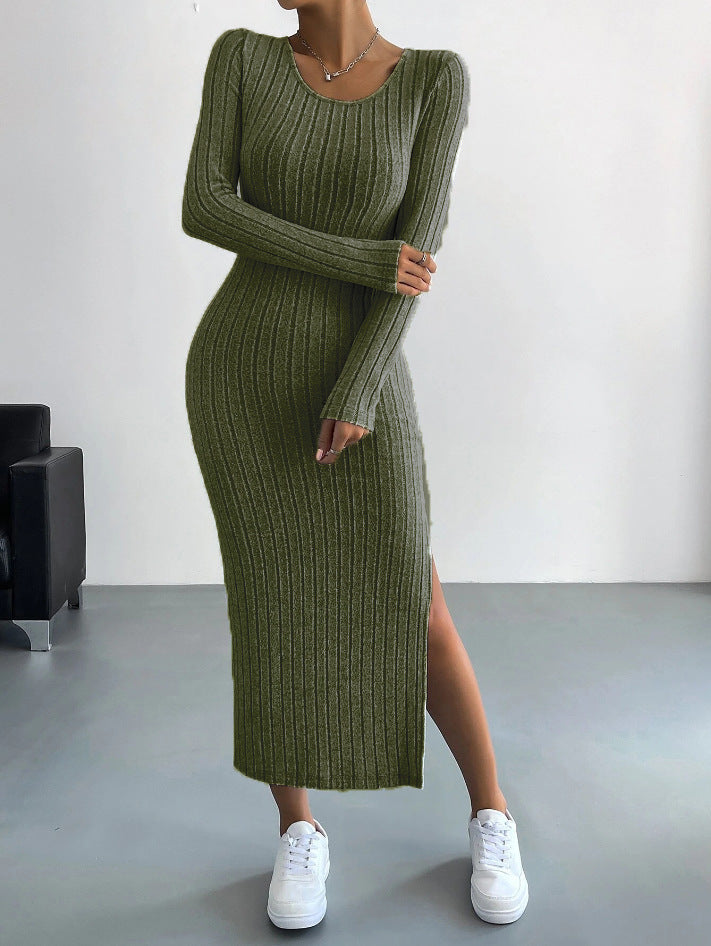Casual Long Knit Dress - Women's