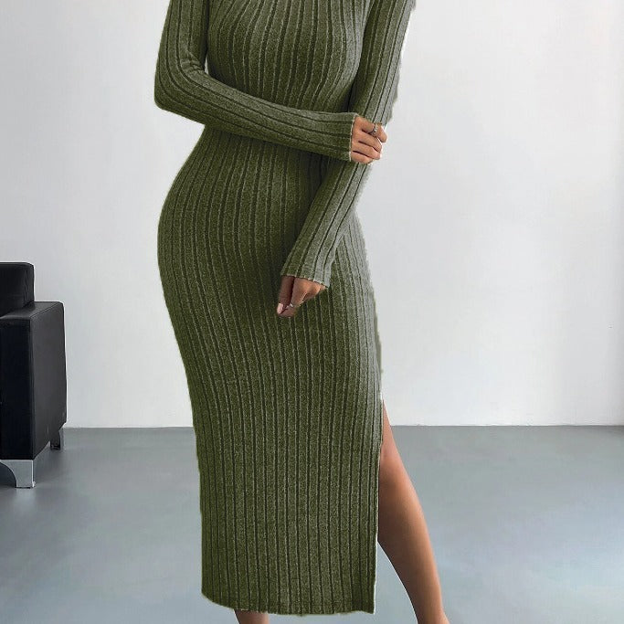 Casual Long Knit Dress - Women's
