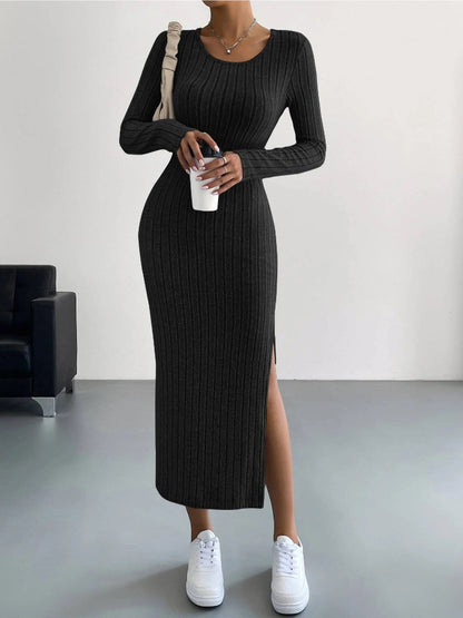 Casual Long Knit Dress - Women's