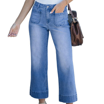 Slimming Wide-Leg Cropped Jeans – Effortless Style & Flattering Fit
