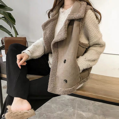 Stylish Soft Suede Knit Vest for Women